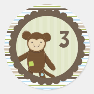 Schattige Monkey Verjaardag Sticker