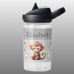 Schattige Monkey Voeg naam toe met Stars kinder Gr Waterfles<br><div class="desc">CamelBak Eddy® waterfles voor kinderen. Personaliseer met een naam. Deze waterfles is voorzien van een schattige aap met sterren in de kleuren grijs en wit.</div>