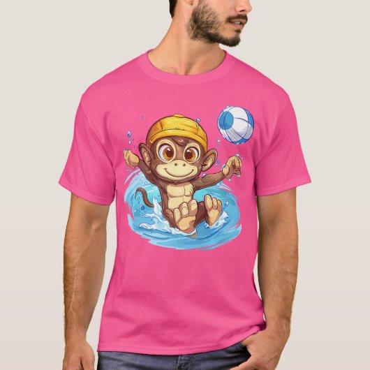 Schattige Monkey Water Polo (Voorkant)