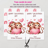Schattige Monkeys Kind Valentijn Party Classroom K Briefkaart