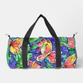 Schattige monogram artistieke Waterverf Groen Plunjezak (Voorkant)