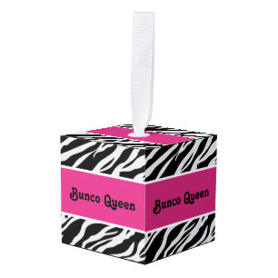 Schattige Monogram Bunco Queen Wild Animal Print Ornament