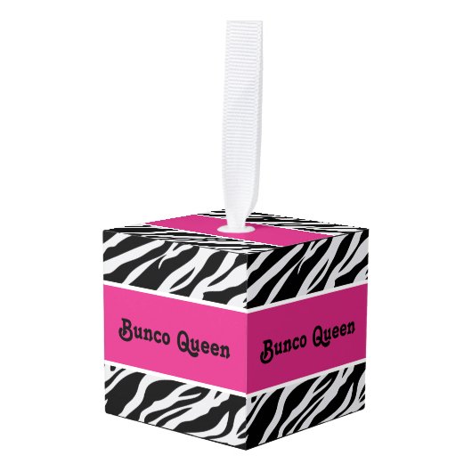 Schattige Monogram Bunco Queen Wild Animal Print Ornament (Voorkant hoekig)