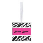 Schattige Monogram Bunco Queen Wild Animal Print Ornament (Rechts)