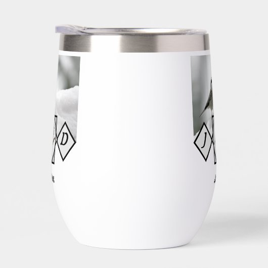 Schattige Monogram Chickadee Monogram (Rechts)