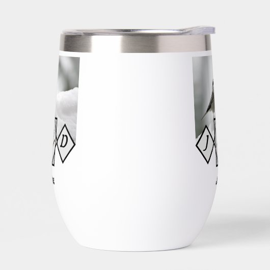 Schattige Monogram Chickadee Monogram (Links)