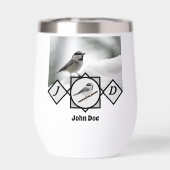 Schattige Monogram Chickadee Monogram (Achterkant)