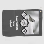 Schattige Monogram Chickadee Monogram Golfhanddoek (Horizontaal)