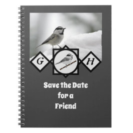 Schattige Monogram Chickadee Monogram Notitieboek