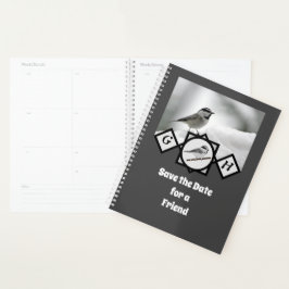 Schattige Monogram Chickadee Monogram Planner