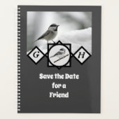 Schattige Monogram Chickadee Monogram Planner (Voorkant)