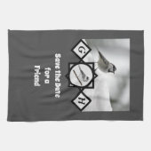 Schattige Monogram Chickadee Monogram Theedoek (Horizontaal)