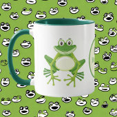 Schattige Monogram Frog Naam toevoegen Mok