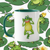 Schattige Monogram Frog Naam toevoegen Mok