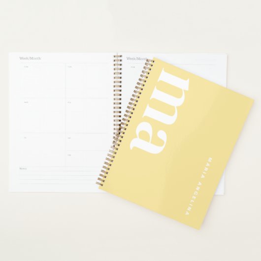 Schattige Monogram Geel School Planner