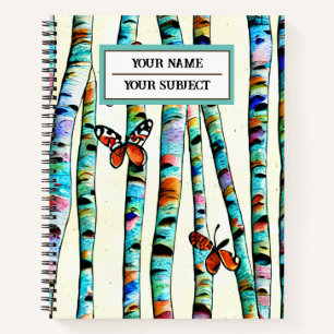 Schattige monogram hand getrokken bos natuur Schat Notitieboek