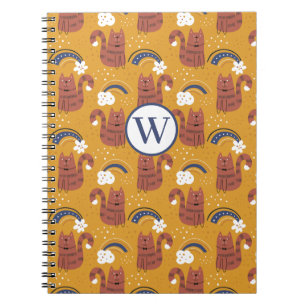 Schattige monogram kat notitieboek