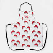Schattige Monogram Kerst Gepersonaliseerd Schort (Voorkant)