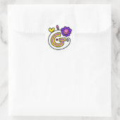 Schattige Monogram Letter G groet tekst expressie Ronde Sticker (Tas)