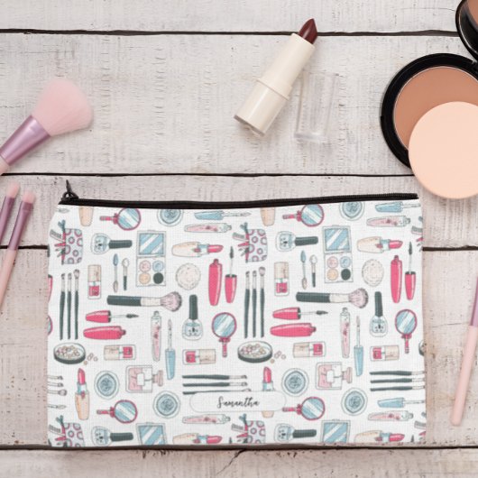 Schattige monogram make-uppatroon etui