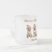 Schattige Monogram Merry Christmas Dog Mok (Voorkant links)