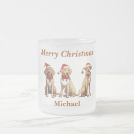 Schattige Monogram Merry Christmas Dog Mok