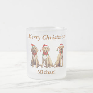 Schattige Monogram Merry Christmas Dog Mok