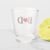 Schattige Monogram met Initialen Shot Glas (Achterkant)