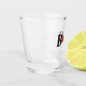 Schattige Monogram met Initialen Shot Glas (Links)