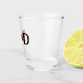 Schattige Monogram met Initialen Shot Glas (Rechts)