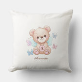 Schattige Monogram Naam Baby Kussen (Voorkant)