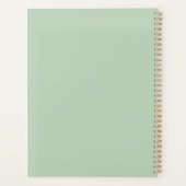 Schattige Monogram Naam Groene School Planner (Achterkant)