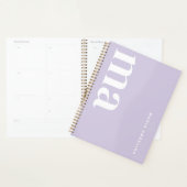 Schattige Monogram Naam Paarse School Planner (Display)