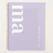 Schattige Monogram Naam Paarse School Planner (Voorkant)