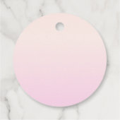 Schattige  monogram | Perzik & Roze Ombre Bedankjes Labels (Achterkant)