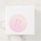 Schattige  monogram | Perzik & Roze Ombre Bedankjes Labels (In situ)