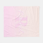 Schattige  monogram | Perzik & Roze Ombre Fleece Deken (Voorkant (Horizontaal))