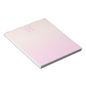 Schattige  monogram | Perzik & Roze Ombre Notitieblok (Schuin)