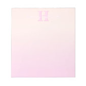Schattige  monogram | Perzik & Roze Ombre Notitieblok (Voorkant)