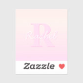 Schattige monogram | Perzik & Roze Ombre Sticker (Vel)