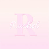 Schattige monogram | Perzik & Roze Ombre Sticker (Voorkant)