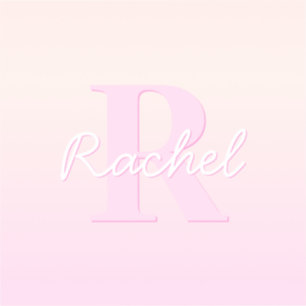 Schattige  monogram   Perzik & Roze Ombre Sticker
