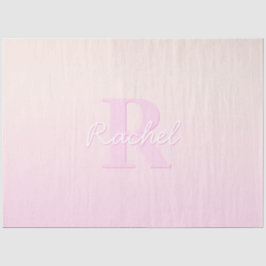 Schattige  monogram | Perzik & Roze Ombre Tissuepapier