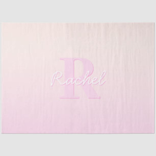 Schattige  monogram   Perzik & Roze Ombre Tissuepapier