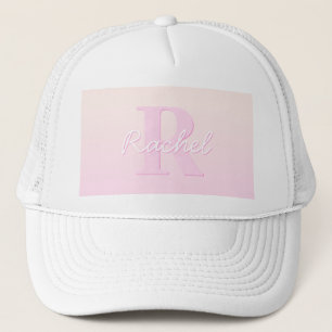 Schattige  monogram   Perzik & Roze Ombre Trucker Pet