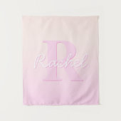 Schattige  monogram | Perzik & Roze Ombre Wandkleed (Voorkant)