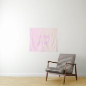 Schattige  monogram | Perzik & Roze Ombre Wandkleed (In Situ (horizontaal))