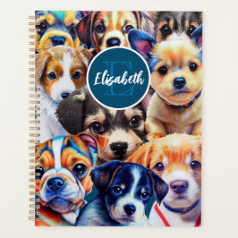 Schattige monogram Puppy Planner