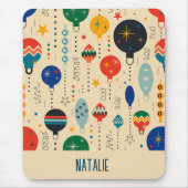 Schattige monogram retro patroon van ornamenten Be Muismat (Voorkant)