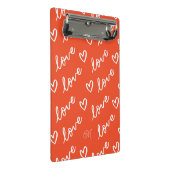 Schattige Monogram Rode Harten & Liefde Lettering Mini Klembord (Schuin)